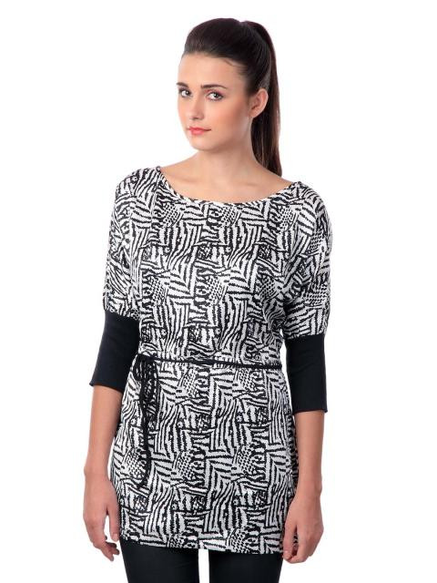 Latin Quarters Women Black & White Tunic