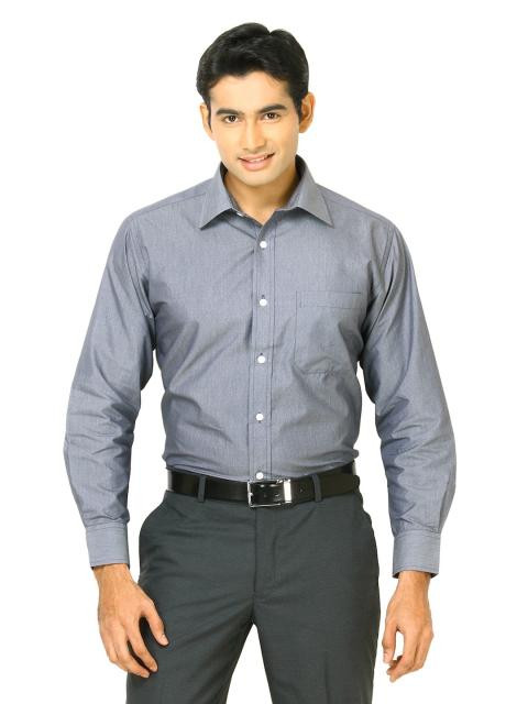John Miller Men Solid Grey Shirt