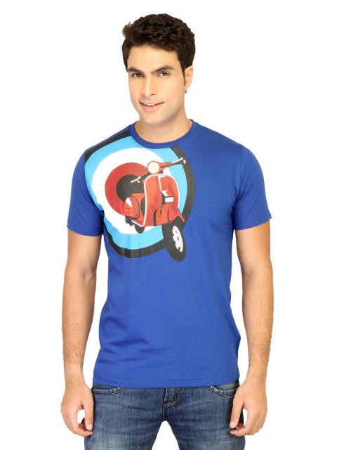 Probase Men Printed Blue Tshirts