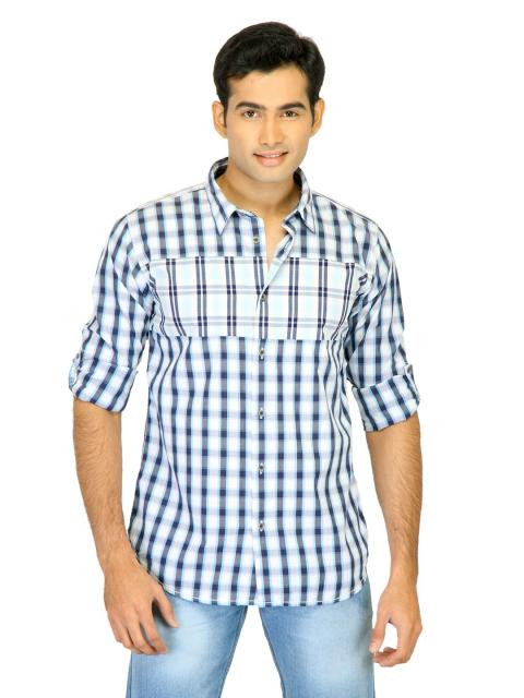 Probase Men Check Blue Shirts