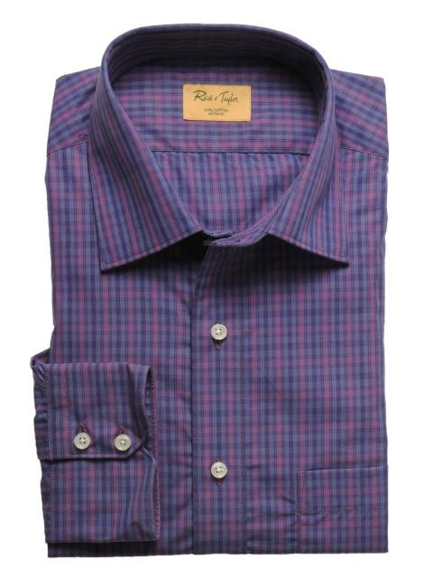 Reid & Taylor Men Check Purple Shirts