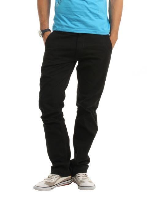 Denizen Men Black Trousers