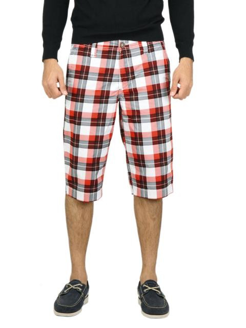 Probase Men Check Red Shorts