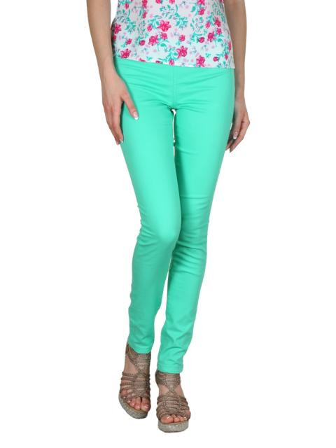 Pieces Women Green Jeggings