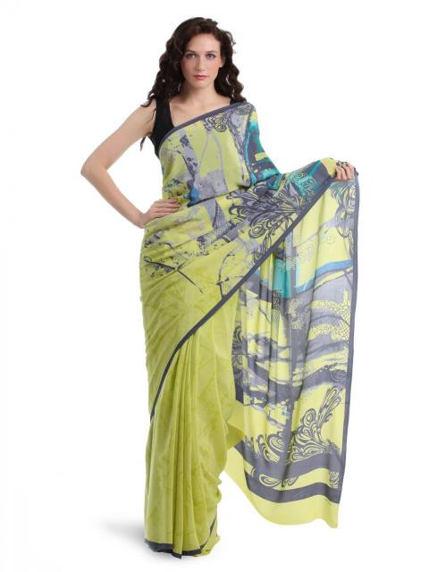 Satya Paul Yellow Saree