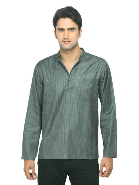 Fabindia Men Green Tussar Kurta