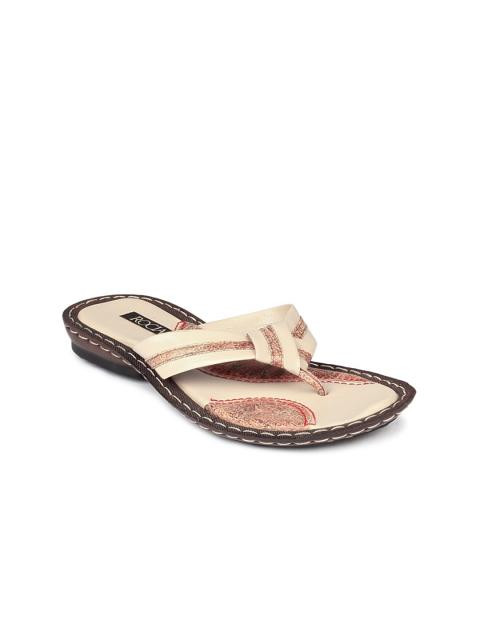 Rocia Women Beige & Brown Sandals