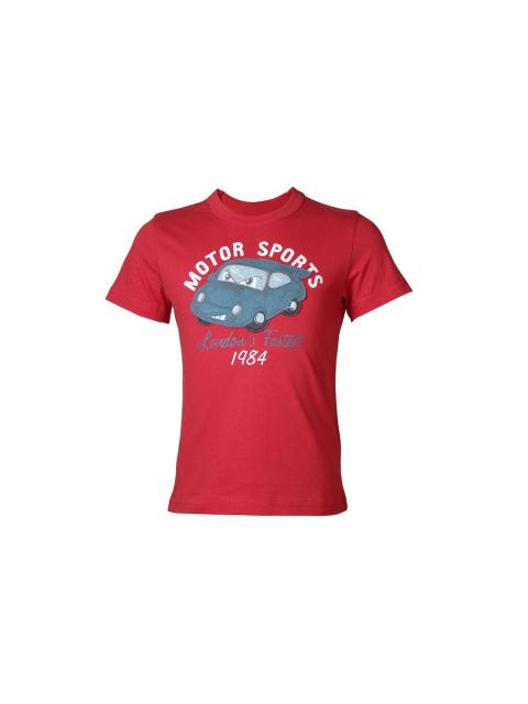 United Colors of Benetton Kids Boys Red Printed T-shirt