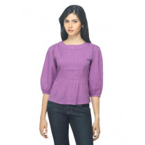 Fabindia Women Purple Cambric Top