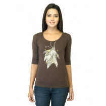 Wrangler Women Printed Brown Top