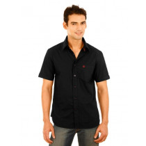 United Colors of Benetton Men Solid Black Shirt
