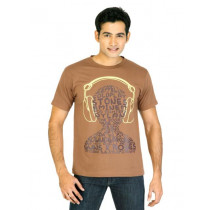 Tantra Men Printed Brown T-shirt