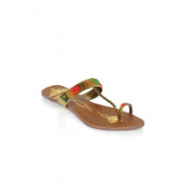 Catwalk Women Beads Golden Flats