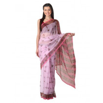Fabindia Pink Hand Printed Sari