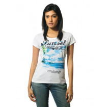 Wrangler Women Sunset Beach White T-shirt