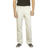 Scullers Men Cream Trousers