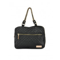 Lino Perros Women Golden Strap Black Handbag