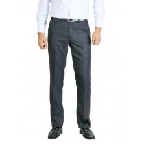 Peter England Men Stripes Navy Blue Trouser