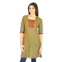 Mother Earth Women 2Tone Mangalgiri Green Kurtas