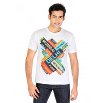 Tantra Men Printed White Tshirts