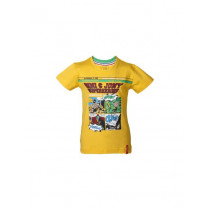 Gini and Jony Boys Printed Yellow T-shirt