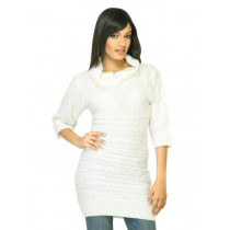 Jealous 21 Women Solid White Sweater