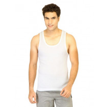 Hanes Men Rib Chest White Innerwear Vests