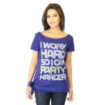 United Colors of Benetton Women Blue Printed Top