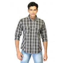 United Colors of Benetton Men Check Black Shirts