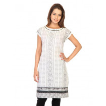 W Women Printed White Kurtas