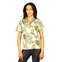 DUSG Women's Brown Polo T-shirt