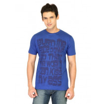 Probase Men Printed Blue Tshirts