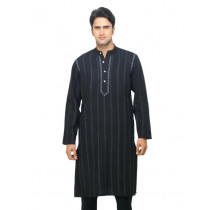 Fabindia Men Black Khadi Kurta