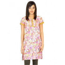 Vishudh Women Pigment Print Pink Kurtas