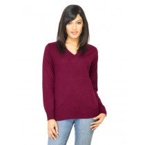 Jealous 21 Women Solid Maroon Sweater