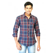 United Colors of Benetton Men Check Blue Shirts