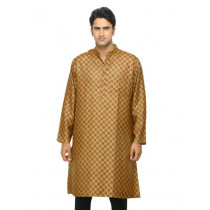 Fabindia Men Printed Mustard Kurta
