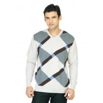 John Players Men Check Grey Sweater