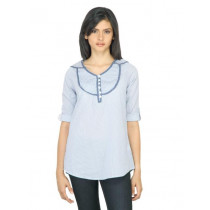 Wrangler Women Lace Blue Top