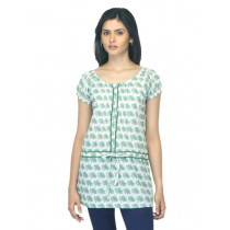 Mumbai Slang Women Printed Green Tunic