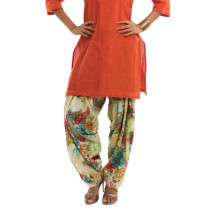 Shree Women Beige & Teal Patiala