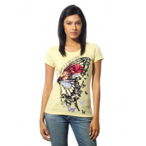 Wrangler Women Butterfly Yellow T-shirt