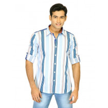 Probase Men Stripes White Shirts