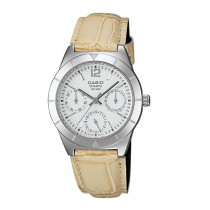 Casio Enticer Women Cream-Coloured Dial Chronograph Watch SH61