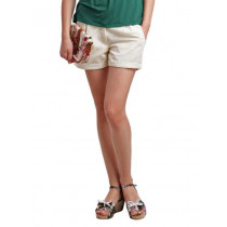 Femella Women Cream Shorts