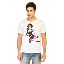 United Colors of Benetton Men Printed White Tshirts
