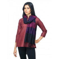 Fabindia Women Black Silk & Wool Stole