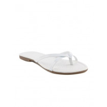 Clarks Women White Leather Flats