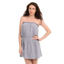 French Connection Women White & Blue  Striped Dress