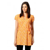 Fabindia Women Printed Orange Tunic